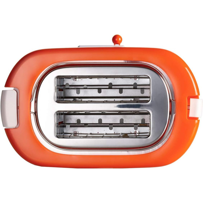 Білий тостер, місткість на 2 скибочки, 9 рівнів підсмажування, 700 Вт, 3 функції, помаранчевий білий / помаранчевий, 159 Toasttime