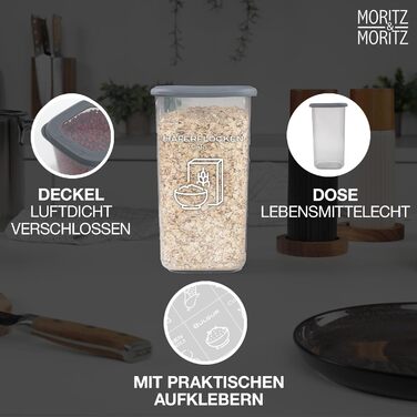 Набір герметичних контейнерів для зберігання Moritz & Moritz з 12 предметів з кришками - безпечні для харчових продуктів - герметичні та штабельовані контейнери для зберігання - набір контейнерів для використання на кухні