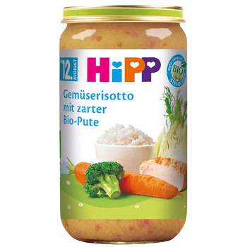 Овочеве різотто HiPP з ніжною органічною індичкою, 6 шт. (6 x 250 г)