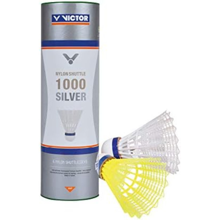 Бадмінтонні човники VICTOR Nylon 1000, 6 або 3 шт., зелено-білі (повільні)