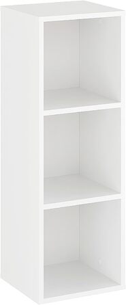 Мала біла книжкова полиця кубічна полиця з 3 відділеннями, кубічна полиця для вітальні, дитячої кімнати, спальні Окремостояча полиця Nubo 31,4 x 90,4 x 29 см Біла Nubo3