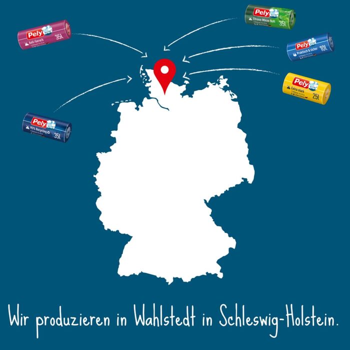 Пакети для сміття Pely зі шнурком, виготовлені з 95 переробленого матеріалу, 25 літрів - кліматично нейтралізовані завдяки компенсації, вигідна упаковка (17 x 17 шт. ), для утилізації