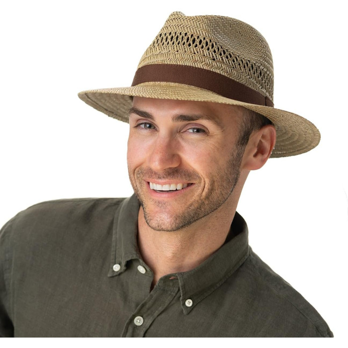 Чоловічі капелюхи Lipodo Traveller Солом&39яний капелюх Lipodo Sun Traveller, розмір L, натуральний