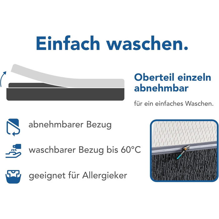 Матрац BMM 90x200 см easyone H3 середньої жорсткості/5-шарова гібридна система пружин Boxspring/Пружинна основа Pocket Springs у поєднанні з піною/Ергономічний 7-зонний матрац, висота 22 см/Матраци Вироблено в Німеччині 90 x 200 см