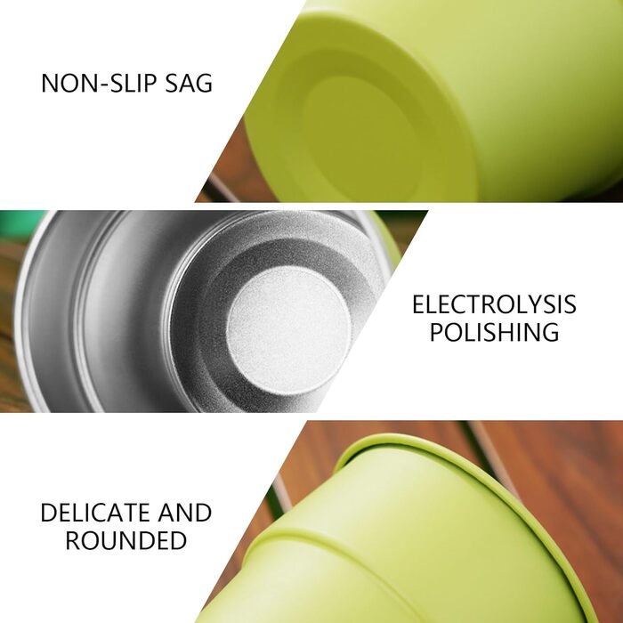 Елегантний набір із 6 металевих чашок для напоїв з нержавіючої сталі 304 об&39ємом 300 мл, підходить для вечірок та щоденного використання. Металеві чашки для напоїв