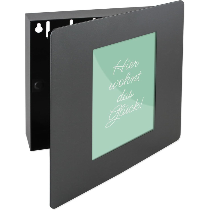 Ключниця HMF 1050-02 з фоторамкою, 5 гачків, 22,0 x 20,0 x 5,0 см, чорна