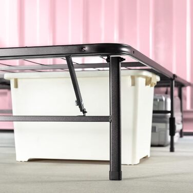 Розкладне ліжко Zinus SmartBase 160 x 190 см Висота 35 см Ідеально підходить як гостьове ліжко з місцем для зберігання речей під ліжком Металеве ліжко Чорне 160 x 190 см Чорний