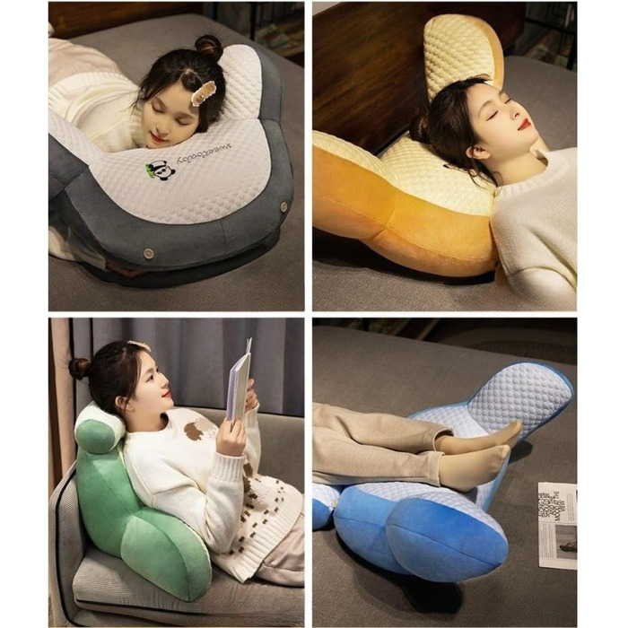 Подушка для читання, 60 x 40 см, м&39яка плюшева подушка для спини, ліжко, мила подушка для читання з тваринами для дітей та дорослих, багатофункціональна подушка для спинки дивана, для ігор, перегляду телевізора, розслабляючий стиль 2