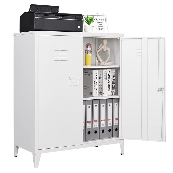 Шафа для документів, що замикається, багатоцільова металева шафа, сталева шафа для інструментів, офісна шафа з 2 дверима, шафа для майстерні, невелика шафа, шафа для зберігання речей, картотечна шафа, біла