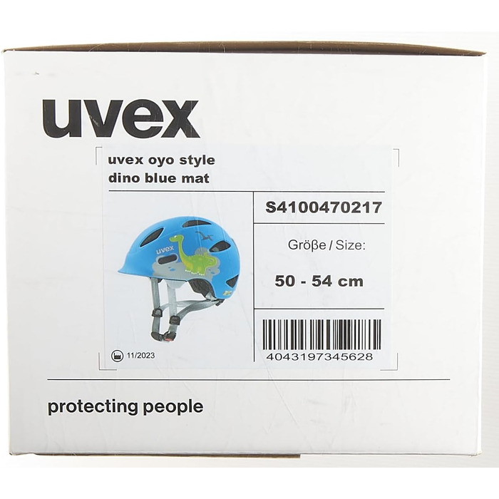 Легкий велосипедний шолом для дітей - індивідуальне регулювання розміру - розсувний зі світлодіодним підсвічуванням дино-синій кил