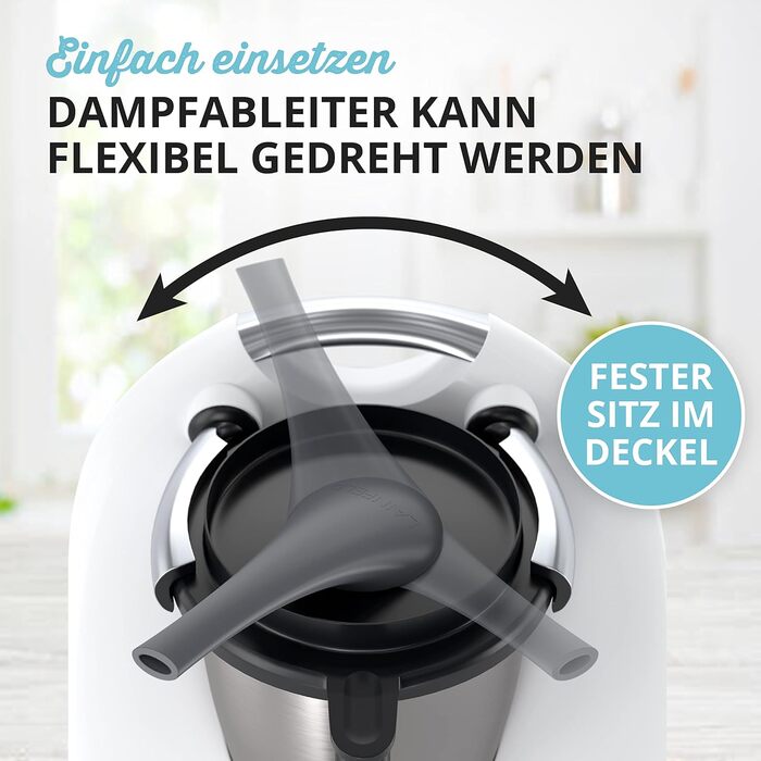 Паровий дивертор для Thermomix TM5 TM6 Паровий розрядник для захисту навісних шаф Кухонні аксесуари для відведення пари для Vorwerk TM-5 TM-6 для TM5/6 - Антрацит