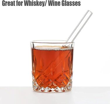 Прозора соломинка для пиття ALINK Glass Straws пряма 8 шт. 10 мм x 15,2 см, багаторазові скляні соломинки для пиття 2 щітки для чи