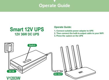 Міні UPS Джерело безперебійного живлення DC 12V 3A для роутерів, систем контролю доступу, відеоспостереження. Компактний корпус ABS 138x60x24 мм.