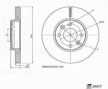 Гальмівні диски febi bilstein 39477, 2 шт. (комплект)