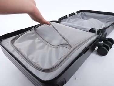 Маленька валіза з кодовим замком, оснащена портом зарядки USB, 18-дюймова дорожня валіза з відділенням для ноутбука (чорна)