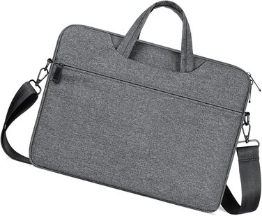 Сумка для ноутбука з плечовим ременем для ноутбуків розміром 39,6 - 40,6 см (15,6 - 16 дюймів), плюшева, м'яка, темно-сіра