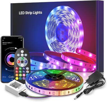 Світлодіодна стрічка 6м, RGB світлодіодна стрічка, гірлянди з пультом дистанційного керування до 6м, музична синхронізація кольору