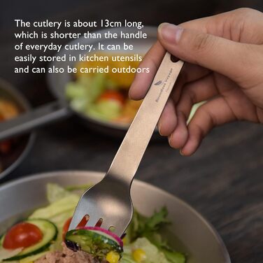 Набір титанових кемпінгових столових приборів iBasingo для кемпінгу, на відкритому повітрі, ложка, ніж, виделка, відкривачка для пляшок, невеликий легкий багаторазовий набір столових приборів для кемпінгу, риболовлі, походів, пікніка, барбекю, 3 шт. Ti107