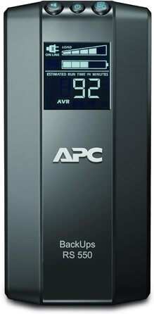 Резервний ДБЖ APC by Schneider Electric PRO UPS 900 ВА потужністю - BR900G-GR - включно зі страхуванням захисту пристрою вартістю 150 000 євро (5 функцій енергозбереження, багатофункціональний дисплей) (живлення 550 ВА, виходи IEC - IEC - IEC, одинарний)