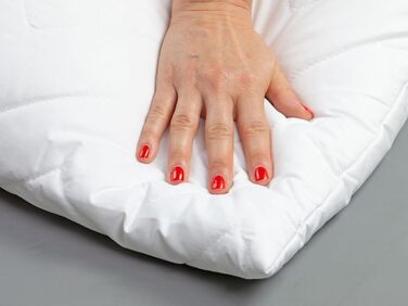 Антиалергенна подушка ZOLLNER із зигзагоподібним стеганням, 60x80 см - наповнювач з поліестеру - дихаючий чохол зі змішаної тканини - можна прати при температурі до 95C - готельна якість, біла, 60 x 80 см