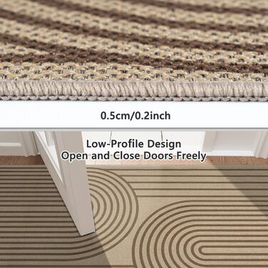 Доріжка для передпокою 80x200 см, кухонний килимок під джут, килимок для передпокою, який можна прати, нековзка кухонна доріжка, коричневий килимок для вулиці для кухні, вітальні, спальні, передпокою, входу, балкону, коричневий 80 x 200 см (прямокутний)