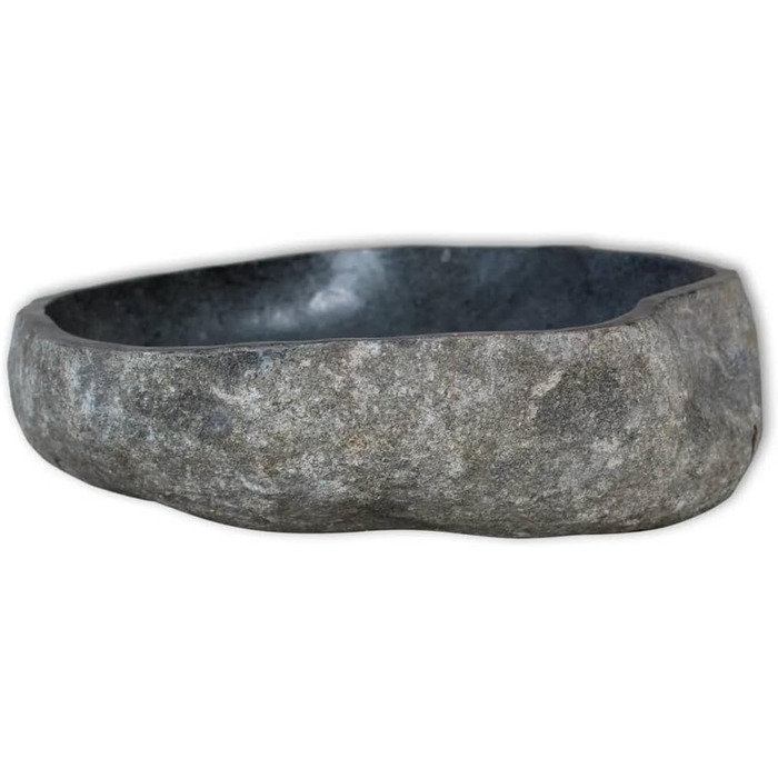 Раковина з річкового каменю овальна 30–37 см • Антрацит • Натуральні меблі для ванної