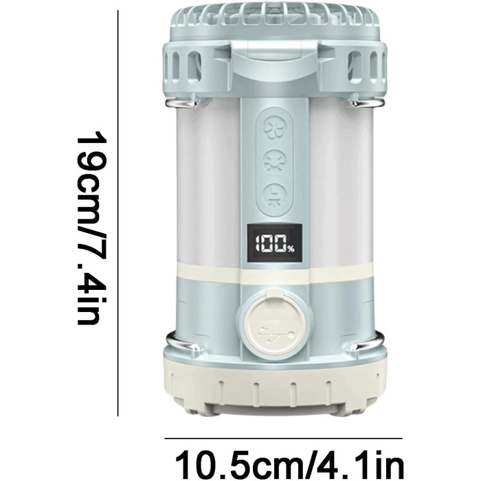 Кемпінговий вентилятор-ліхтар акумуляторний світлодіодний ліхтар цифровий дисплей 3 швидкості практичний кемпінговий ліхтар ідеально підходить для намету на відкритому повітрі, кемпінгу, вентилятор-ліхтар