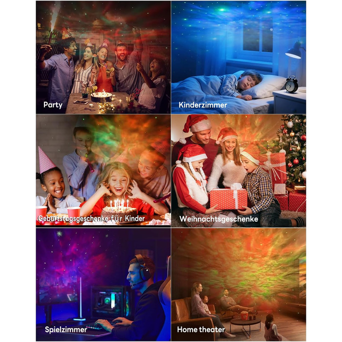 Світлодіодний нічник-галактика з проектором зоряного неба, з таймером та пультом дистанційного керування, кількома режимами освітлення та RGB-дімуванням, підсвічування настрою для дітей та дорослих, подарунки на день народження та Різдво - міні-білий