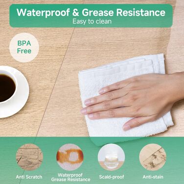 Прозорий захисний килимок для підлоги NATRKE, розмір 122x92 см, килимок для офісного стільця, килимок для обертового стільця, килимок для робочого стільця для твердих підлог, килимок для паркетної підлоги, килимок з ПВХ для ламінованих та паркетних підлог