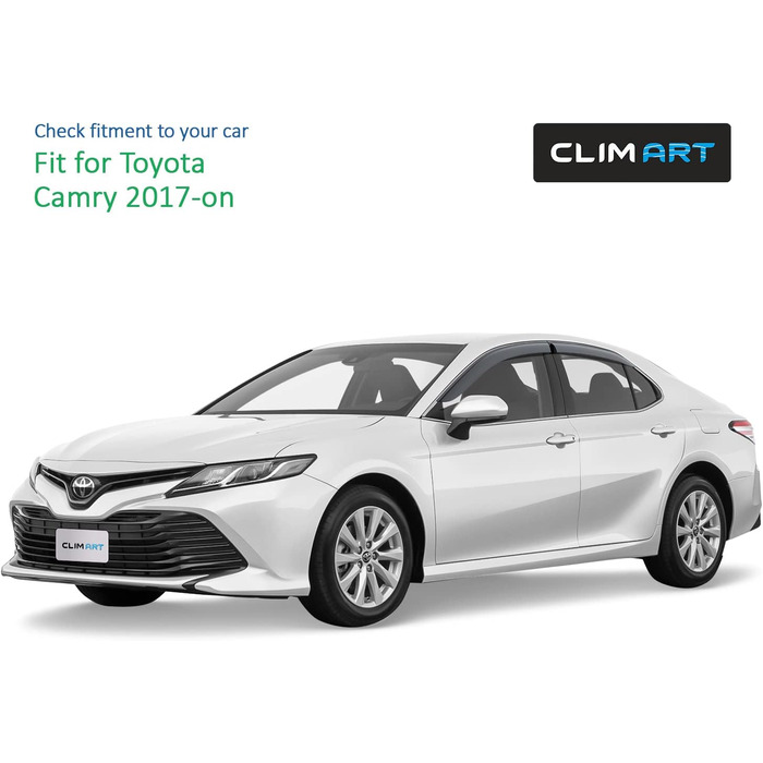 Вітровий дефлектор CLIM ART для/сумісний з Toyota Camry 2017-2024 седан, чохол від дощу на скло автомобіля, дефлектори дощу, адгезивні дефлектори, 4 шт. и для Toyota Camry 2017-2024, клей