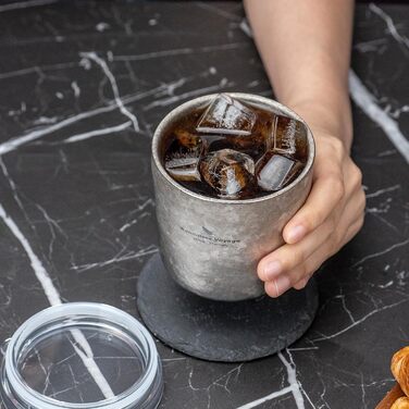 Титанова кружка Boundless Voyage з подвійними стінками та кришкою, 240 мл, надлегка, для чаю, кави, використання на свіжому повітрі, кемпінгу, пікніків, походів, подорожей, домашнього використання, Ti3238D