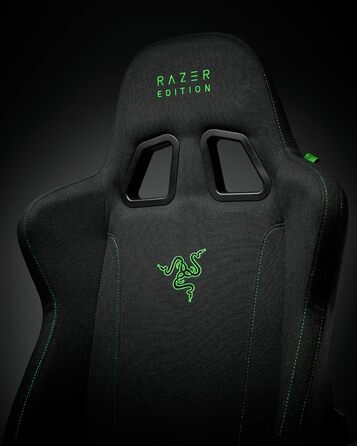 Ігрове крісло Razer Edition TAROK Essentials X Cloth для ПК - оббивка з дихаючої тканини, підлокітники Softcoat 1D, функція гойдання, подушки для попереку та голови, до 130 кг, чорний