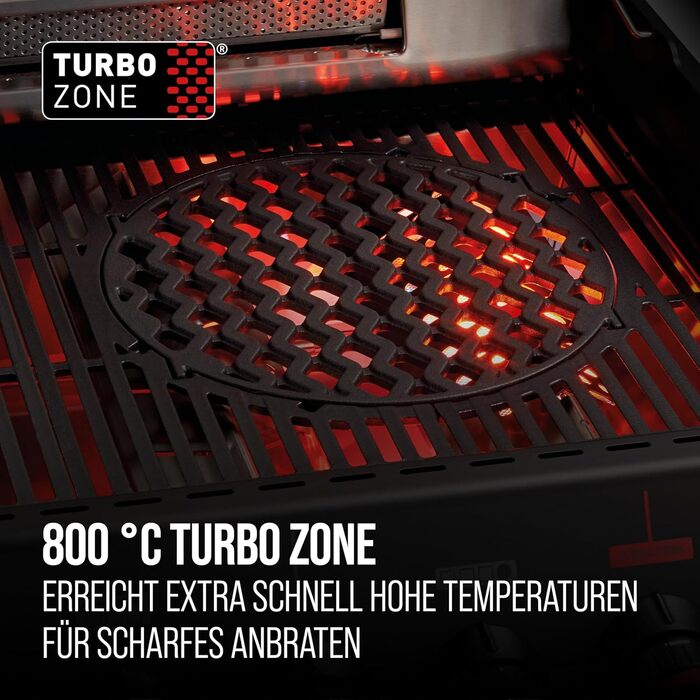 Газовий гриль Enders MONROE PRO 4 SIKR TURBO SHADOW 4 сталеві пальники, бічний пальник, інфрачервоний задній пальник, оглядове вікно, HEAT RANGE, SWITCH GRID, TURBO ZONE 800 C, SIMPLE CLEAN, включаючи SEARGRATE, 8366 PRO 4 SIKR SHADOW