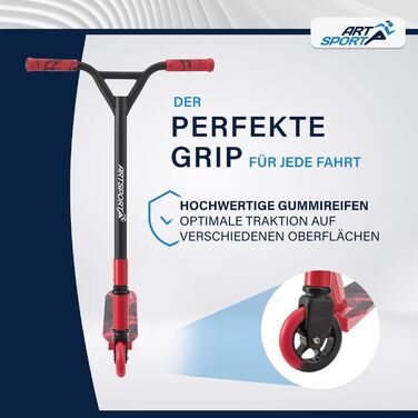 Трюковий самокат ArtSport з керуванням на 360, кулькові підшипники ABEC 9, 100 мм PU колеса та клейка стрічка, веселий самокат для