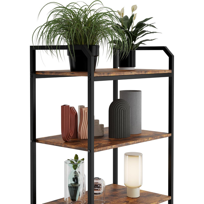 Полиця, Книжкова полиця BS 6 60, Полиця для зберігання з 5 полицями, Промисловий дизайн, для вітальні, офісу, кабінету та коридору, Сталева рама, 187 x 60 x 30 см (187 x 60 x 30 см)