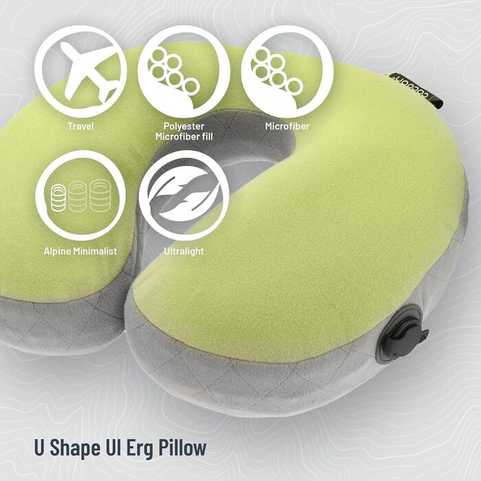 Подушка Cocoon Air Core Ultralight U-подібна підтримка шиї Wasabi