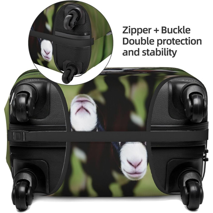 Чохол для валізи Ziegen, міцний захист, підходить для багажу розміром 45.7-81.3 см, малий, Чорний