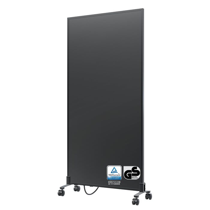 Інфрачервоний обігрівач BR Bringer, окремостоячий пристрій - 1000 Вт - Енергозберігаючий - Мобільний електричний обігрівач на ніжках на колесах - Сертифіковано TV та GS - Німецький бренд якості (чорний) Чорний 1000 Вт