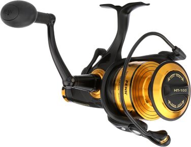 Котушка для спінінгу Penn Spinfisher VII, з живою шпулькою та дальнім закидом Котушка для морської риболовлі з ущільненням IPX5 та обробкою на верстаті з ЧПК Рибалка для риболовлі з човна, берега, серфінгу та скель Різні розміри Чорно-золота 2500 жива шпу