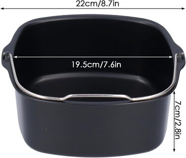 Форма для випікання аерофритюрниці для аксесуарів для фритюрниці HD9925 HD9860 HD9905/01, 22 см квадратна залізна фритюрниця, форма для торта, заміна бочки для торта