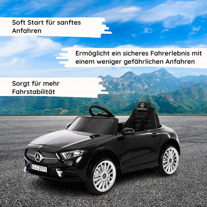 Дитячий електромобіль від Babycar модель Mercedes CLS 350 AMG (чорний) Електромобіль для дітей Акумулятор 12 вольт Офіційно ліценз