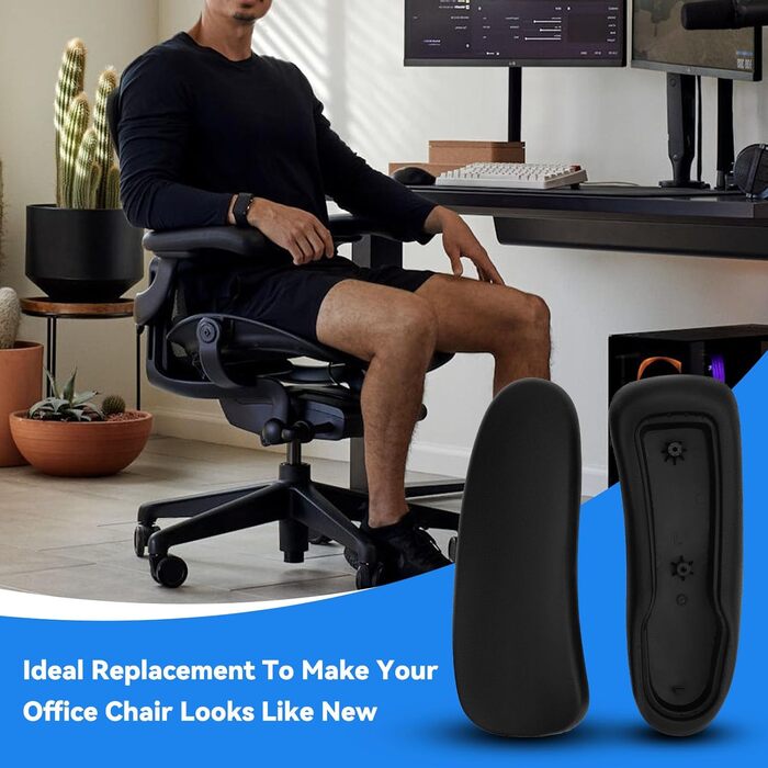 Запасні накладки на підлокітники для крісла Herman Miller Classic Aeron заміна підлокітників офісного крісла, чорні, 1 пара