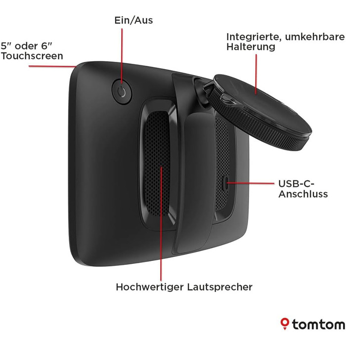 Навігаційний пристрій TomTom Car Sat Nav GO Classic 2nd (5-дюймовий, уникнення заторів завдяки TomTom Traffic, оновлення карт для Європи включені, оновлення через Wi-Fi, динамічний асистент смуги руху, інтегрований, двостороннє кріплення) 5-дюймовий станд