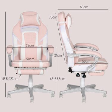 Геймерське крісло Tidyard з підставкою для ніг, регульована висота 48-55,5 см, поворотне, подушки для шиї та попереку, спинка до 150, для домашнього офісу, ігрової кімнати