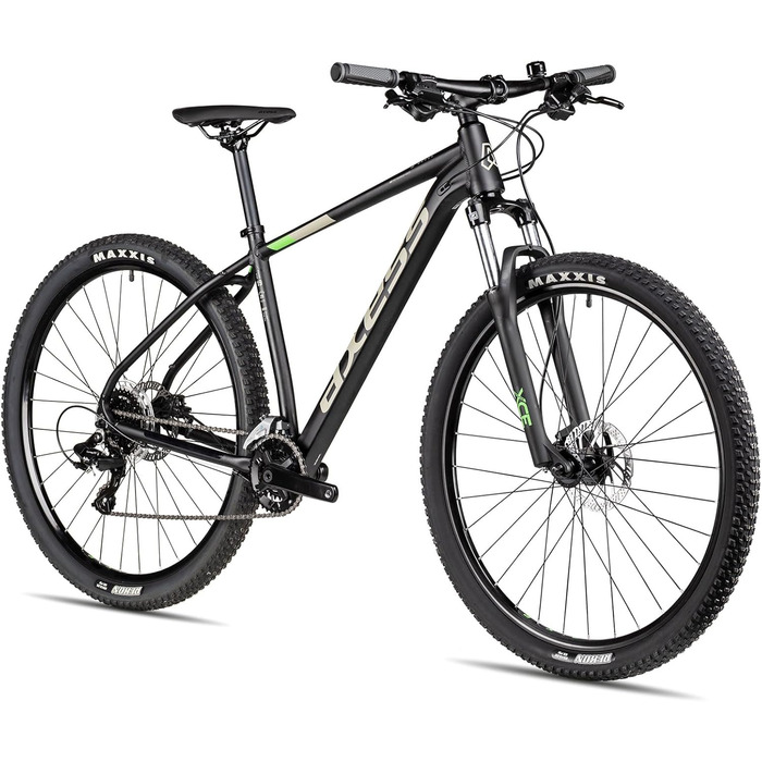 Гірський велосипед Axess Brash MTB Hardtail 16-швидкісна передача Гідравлічні дискові гальма, матово-чорний, 23 дюйми