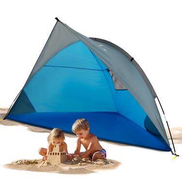 Пляжний намет EXPLORER Travel із захистом від ультрафіолету 80 240x125x125 см Маленький розмір у упаковці 9x32 см Легкий 1 кг Пляжний намет із сонцезахисним тентом та вітрозахисним тентом, дорожній розмір