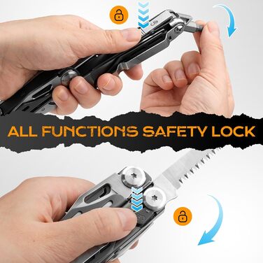 Мультитул BIBURY, 19-в-1 мультитул з нержавіючої сталі з плоскогубцями, складаним ножем, ножицями, викруткою, подарунки для чоловіків, складний багатофункціональний інструмент для активного відпочинку, кемпінгу, ремонту