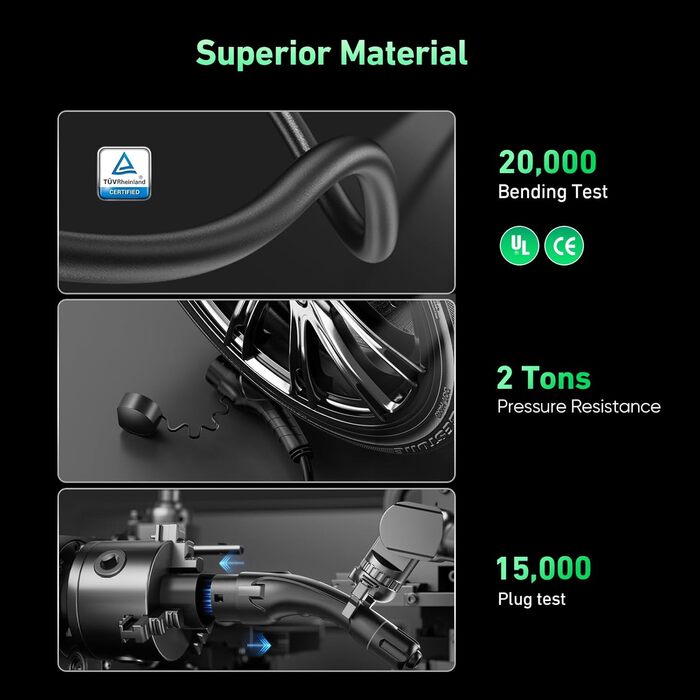 Зарядний кабель електромобіля тип 2 Schuko 16A, зарядний кабель тип 2 Schuko 3.68kw, зарядний кабель E car, зарядний кабель тип 2