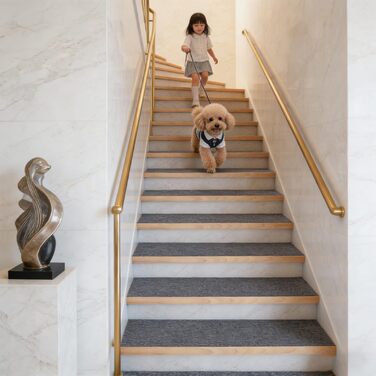 Сходинки для сходів 30 x 38 см, м&39який ворс, самоклеючі та протиковзкі, можна різати, багаторазові, 5 самоклеючих внутрішніх сходинок, килимове покриття для сходів для дітей та людей похилого віку, C