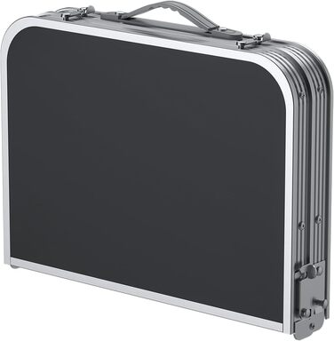 Складаний кемпінговий стіл EYPINS, регульована висота, портативний кемпінговий стіл, маленький складний стіл (58x40 см у 3 рівнях висоти) - чорно-сріблястий, алюмінієвий каркас - для кемпінгу, саду, пікніка та використання на свіжому повітрі, стільниця з 